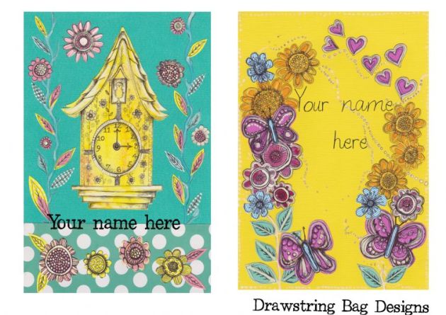 personalised drawstring bag_flowers